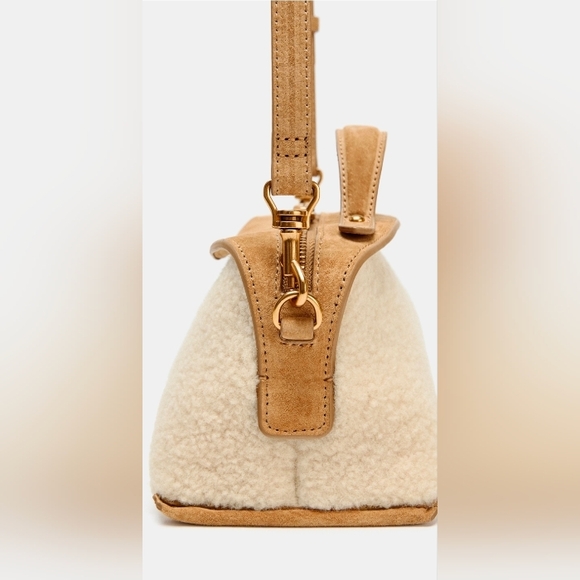 Zara Cream and Tan Satchel Bag - Picture 3 of 15